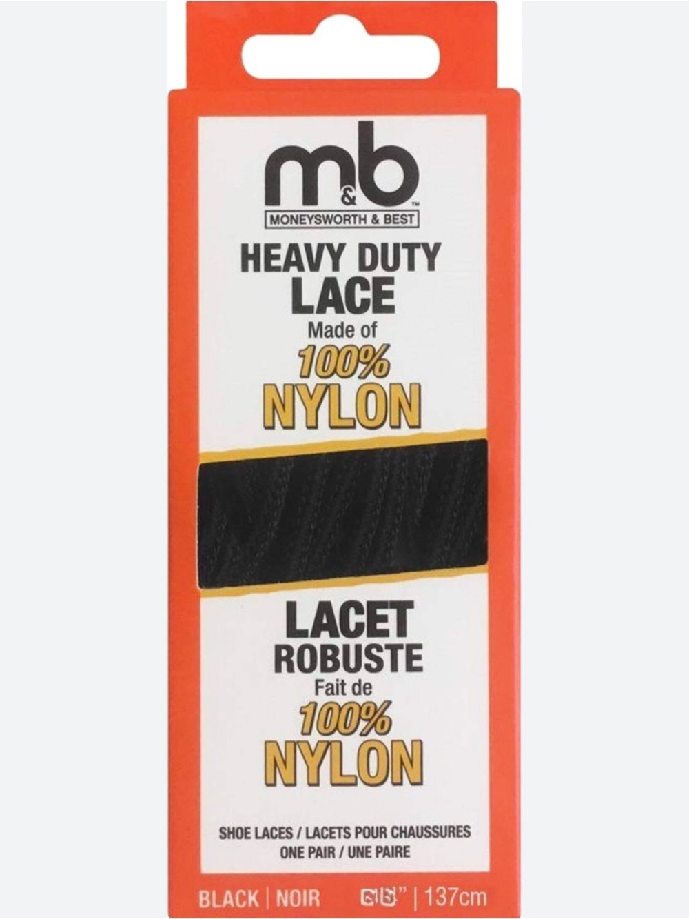 Moneysworth Heavy Duty 100% Nylon Lace 72”